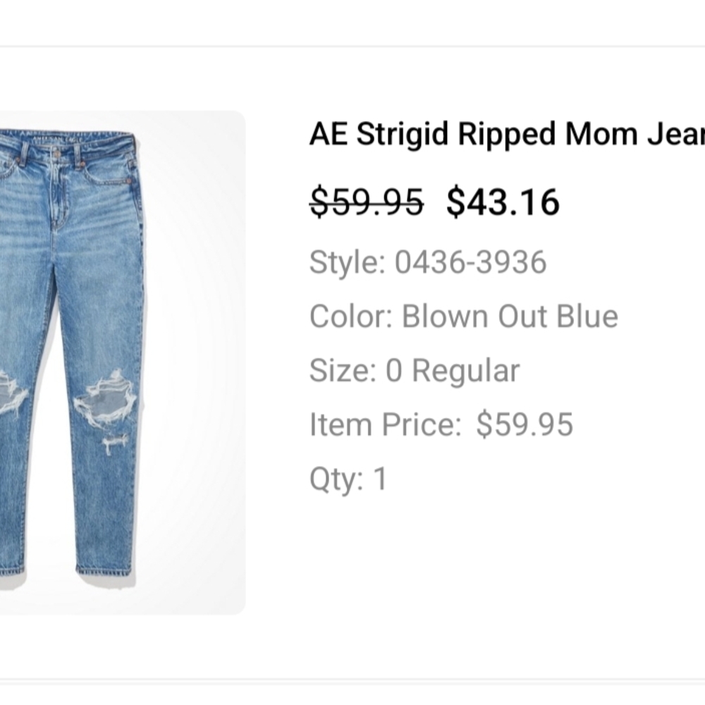 American Eagle Outfitters Distressed Denim Jeans Size 0